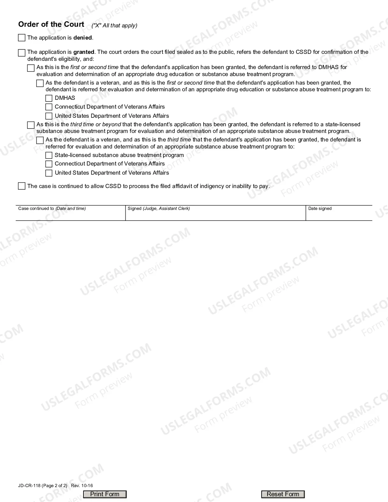 Preview Pretrial Drug Education And Community Service Program, Order