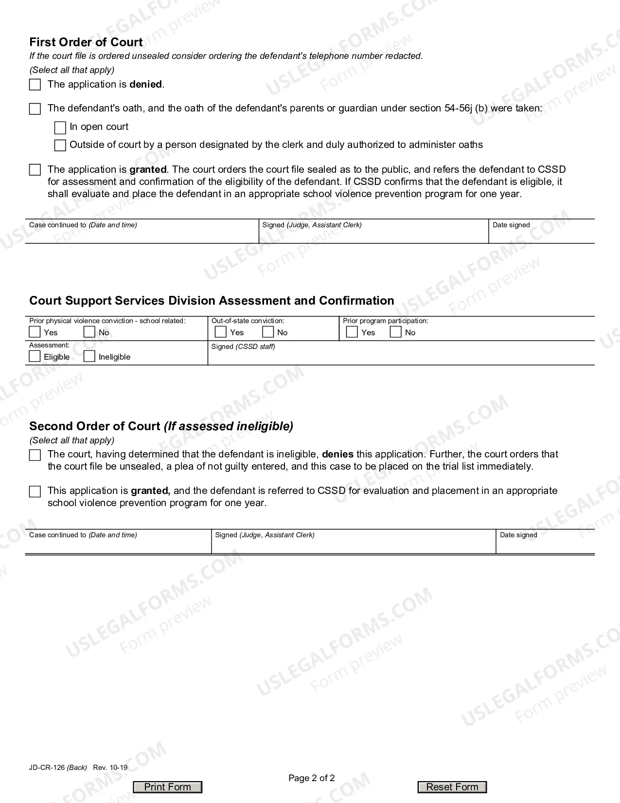 Preview Pretrial School Violence Prevention Program Application, Order, Disposition