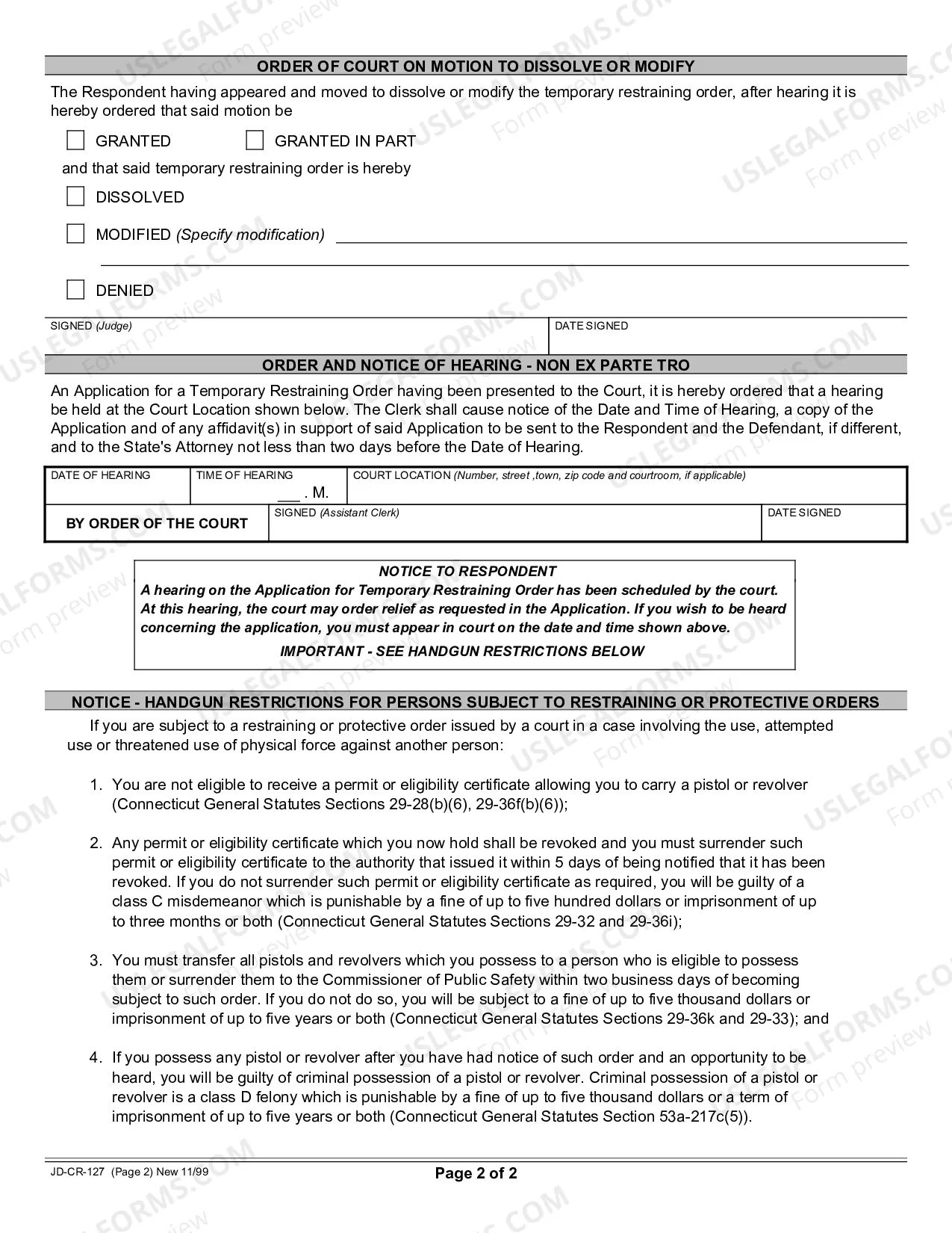 Preview Temporary Restraining Order Witness Protection, Application and Order
