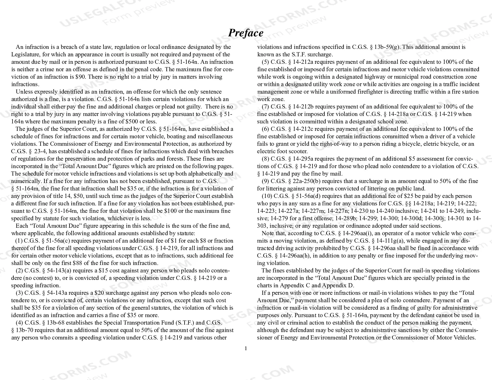 Preview Violations and Infractions Schedule