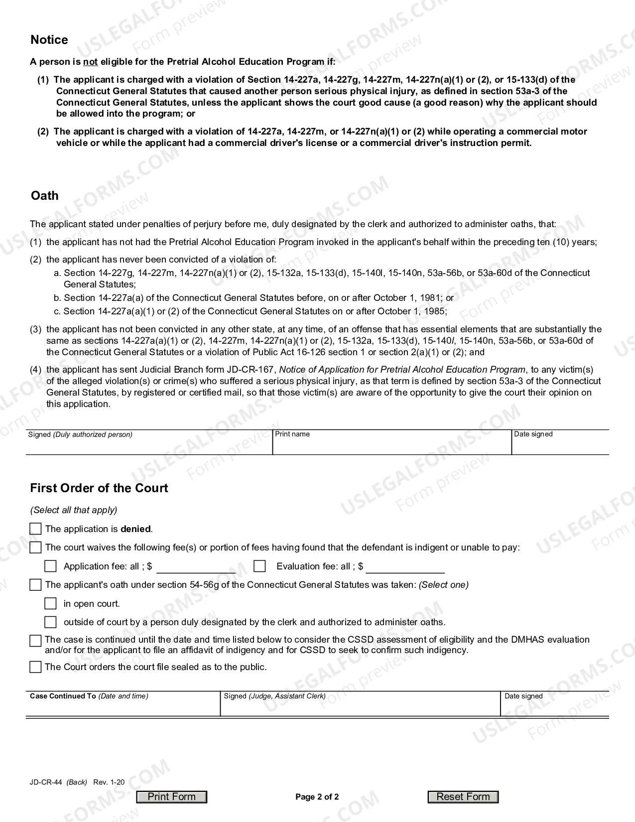 Preview Pretrial Alcohol Education Program - Application