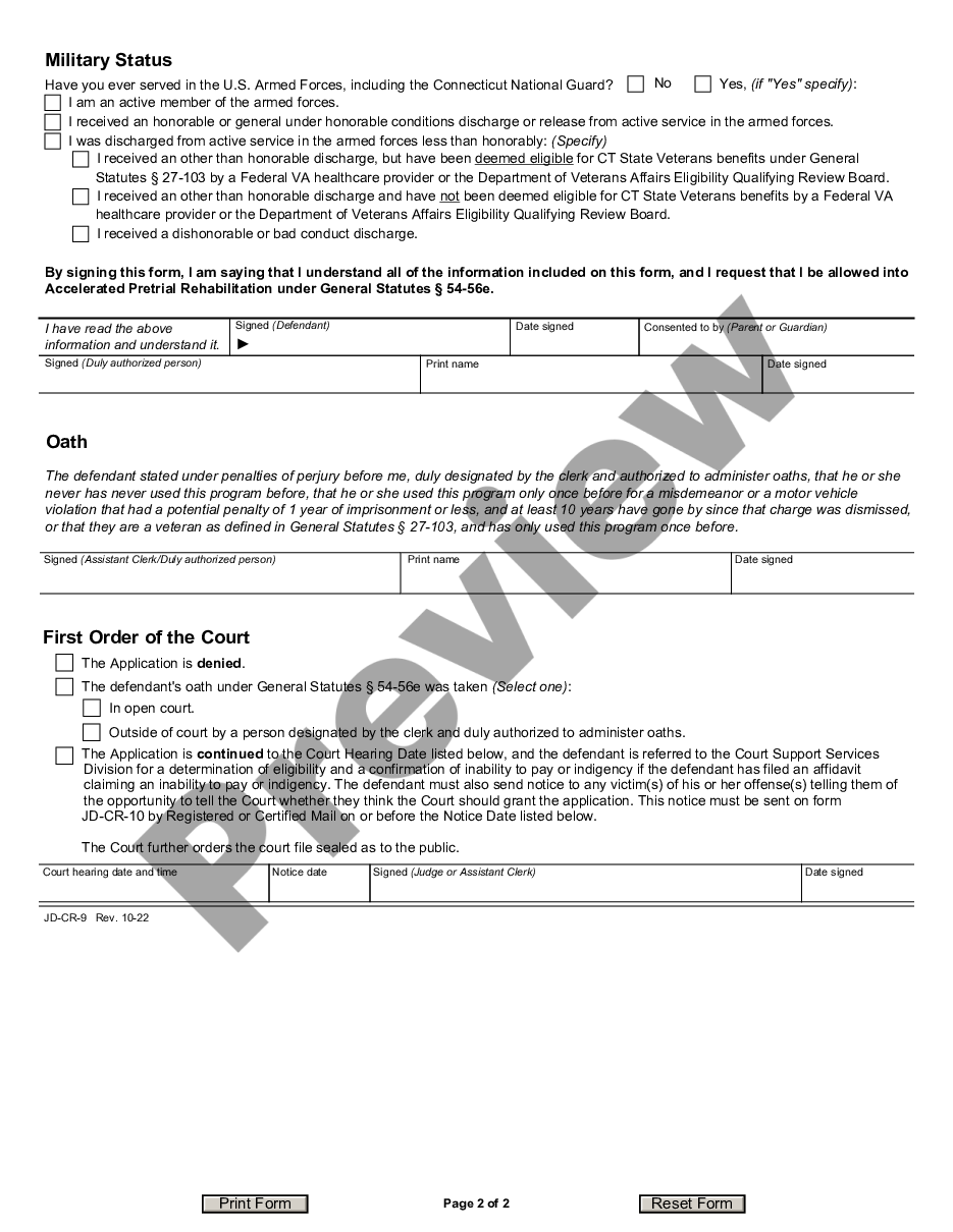 form Application for Accelerated Pretrial Rehabilitation preview