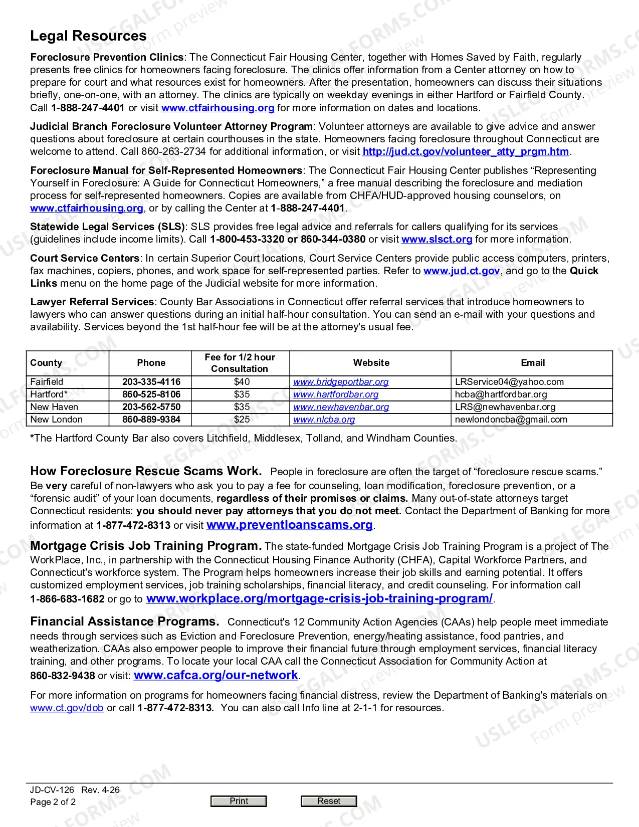 Preview Foreclosure Mediation Notice of Community-Based Resources