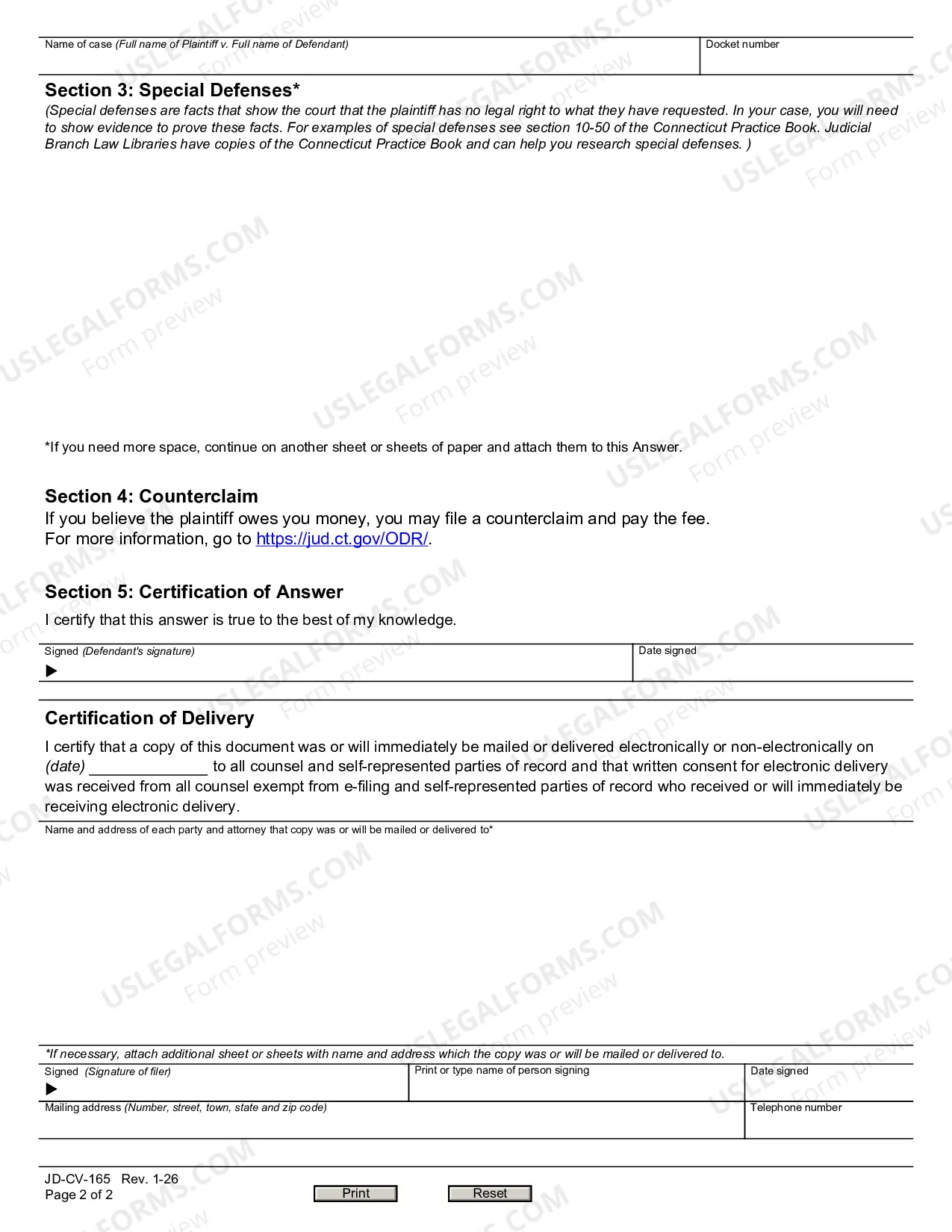Preview Online Dispute Resolution Answer