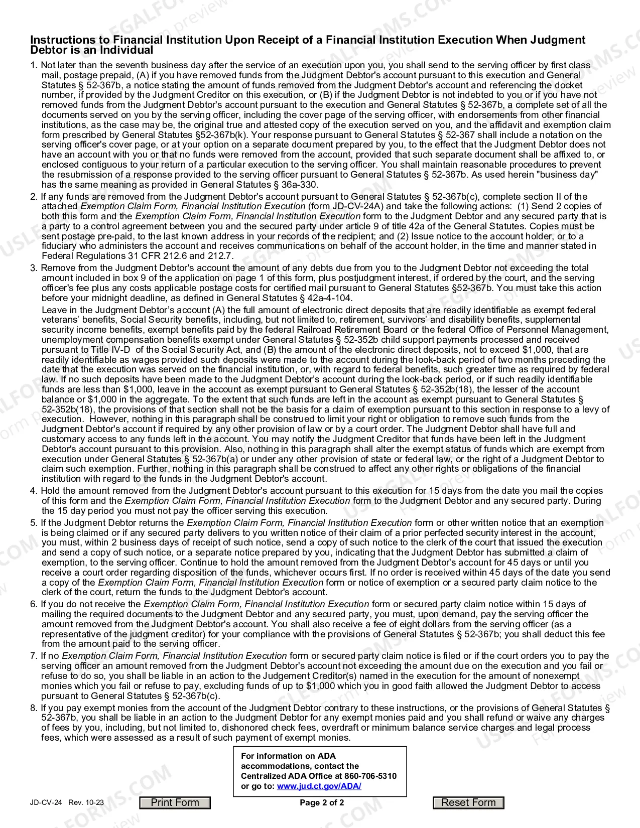 Preview Financial Institution Execution Proceedings - Judgment Debtor Who Is a Natural Person, Application and Execution