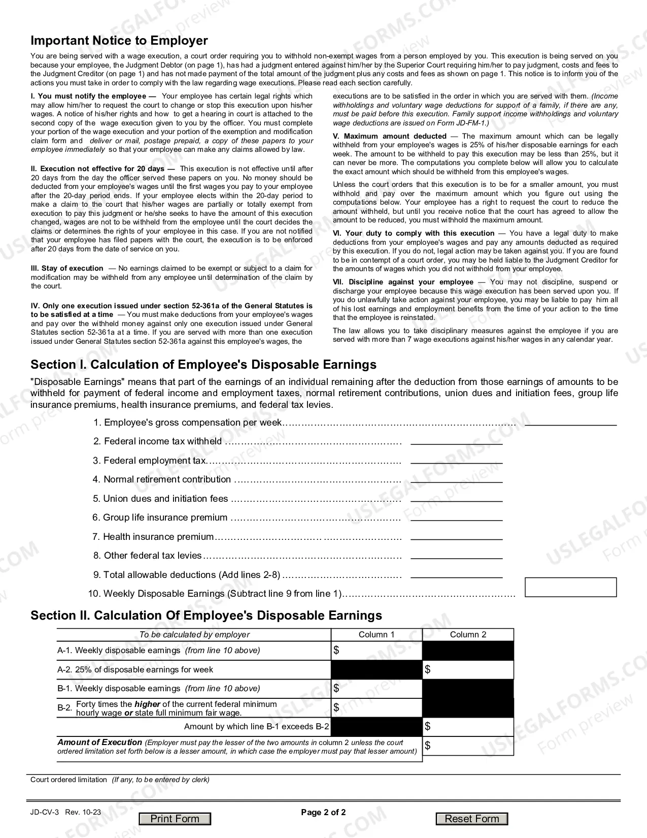 Preview Wage Execution Proceedings - Application, Order, Execution