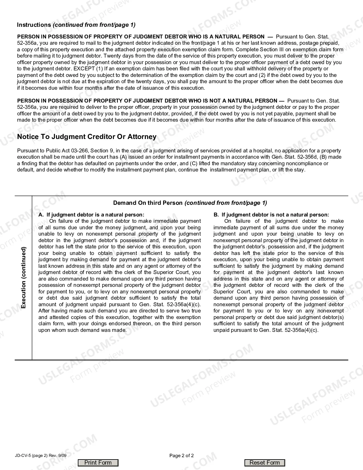 Preview Property Execution Proceedings - Application, Order, Execution