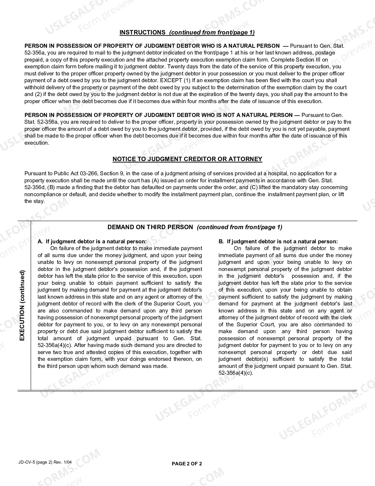 Preview Property Execution Proceedings - Application, Order, Execution