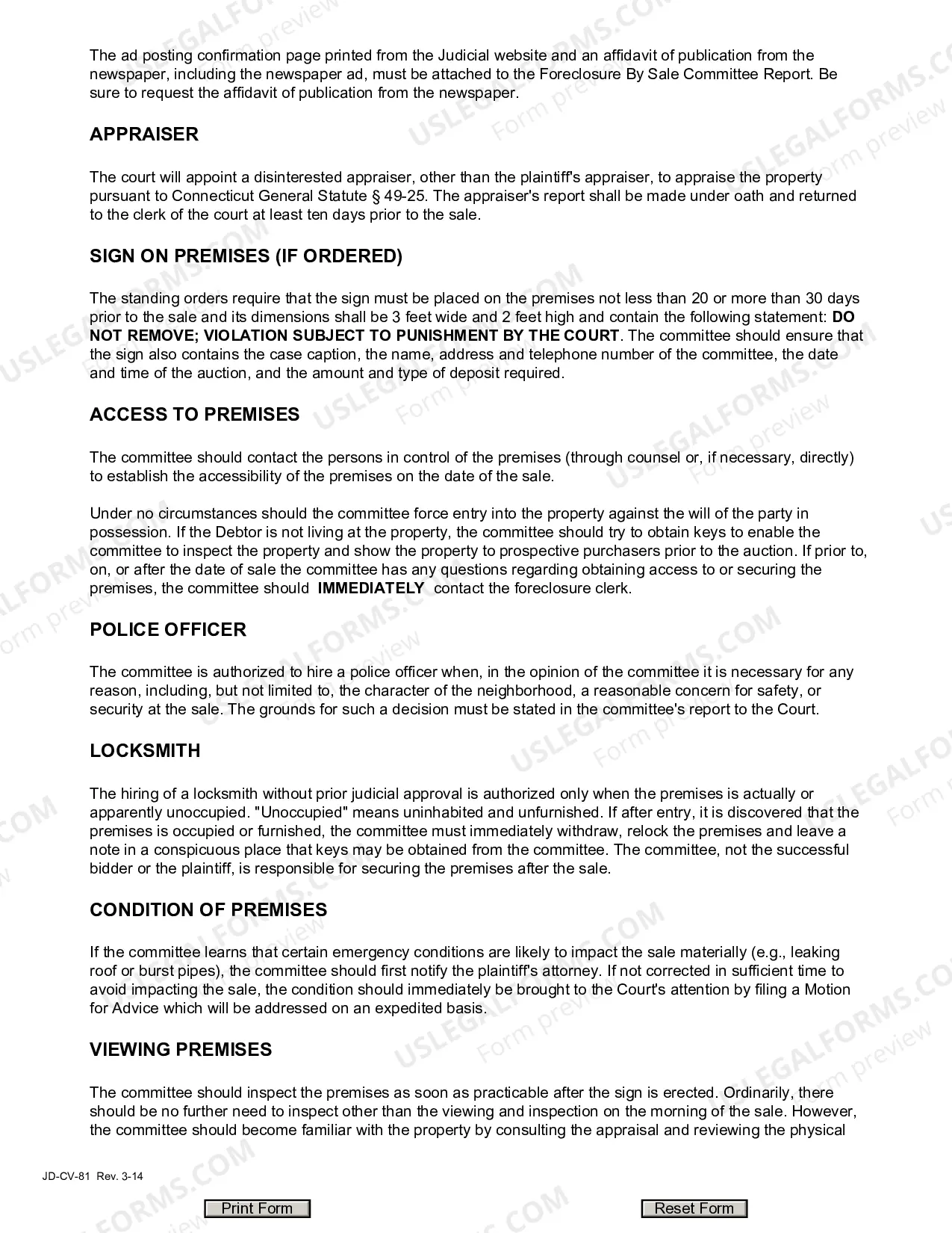 Preview Uniform Procedures For Foreclosure By Sale Matters