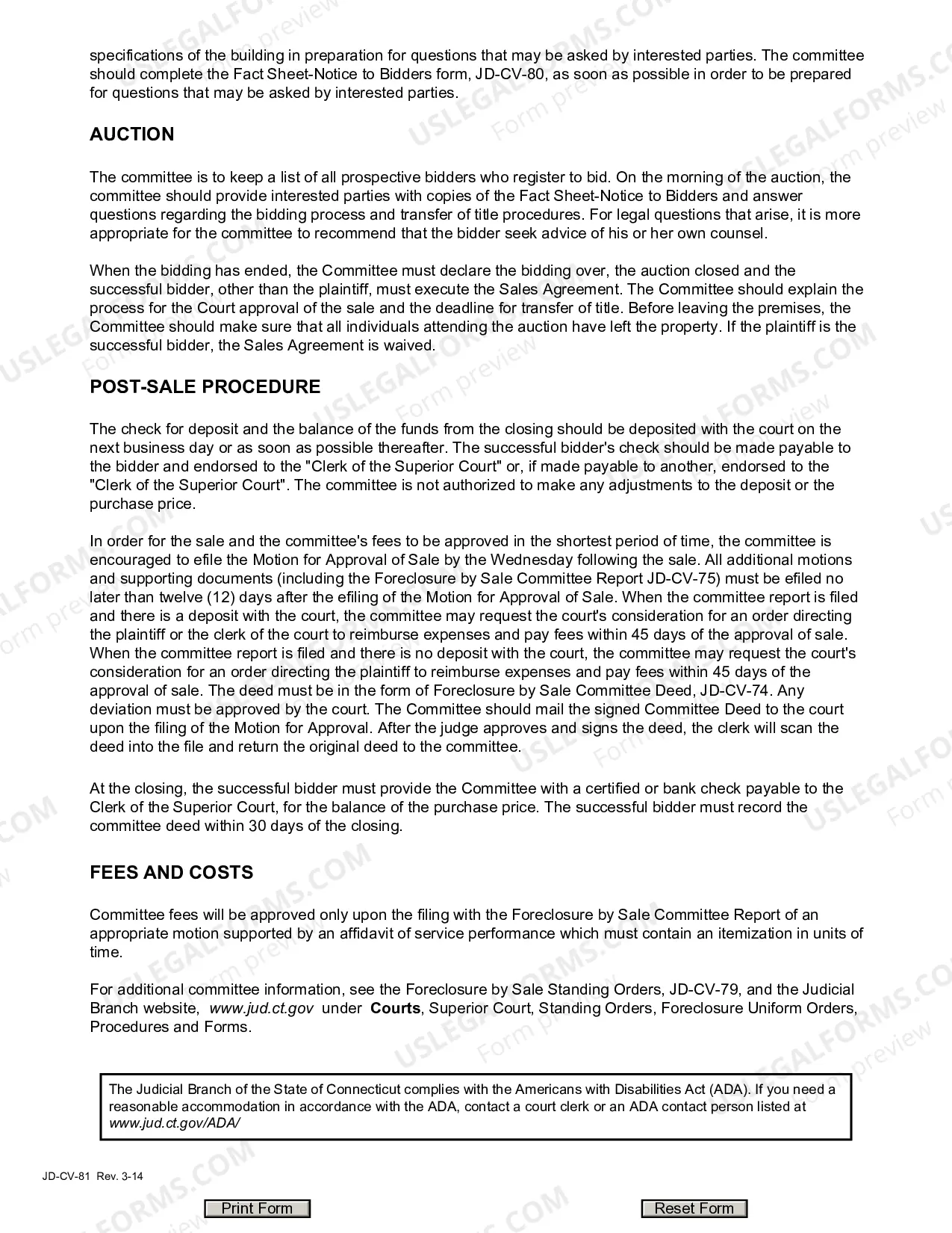 Preview Uniform Procedures For Foreclosure By Sale Matters