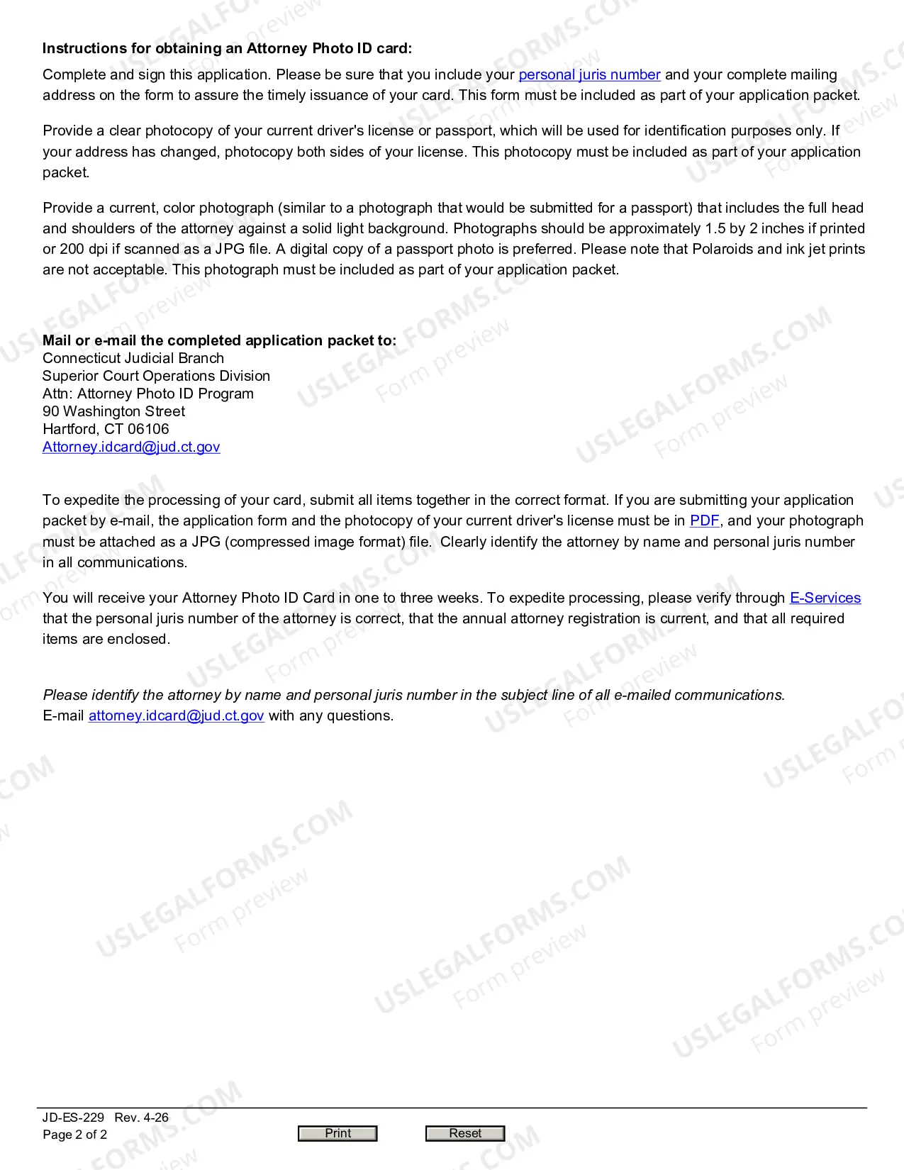 Preview Attorney Photo ID Card Application