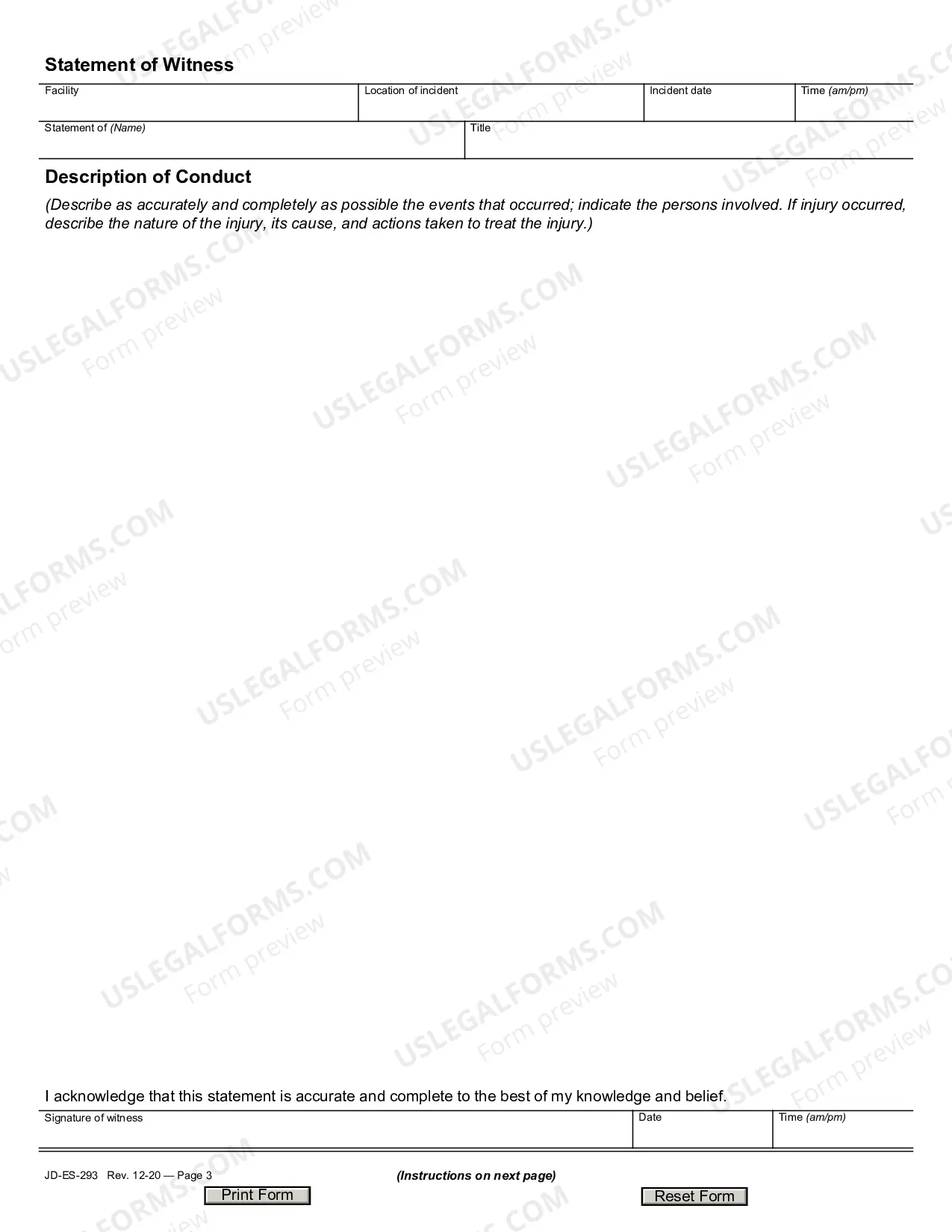 Preview Prison Rape Elimination Act (PREA) Incident Report