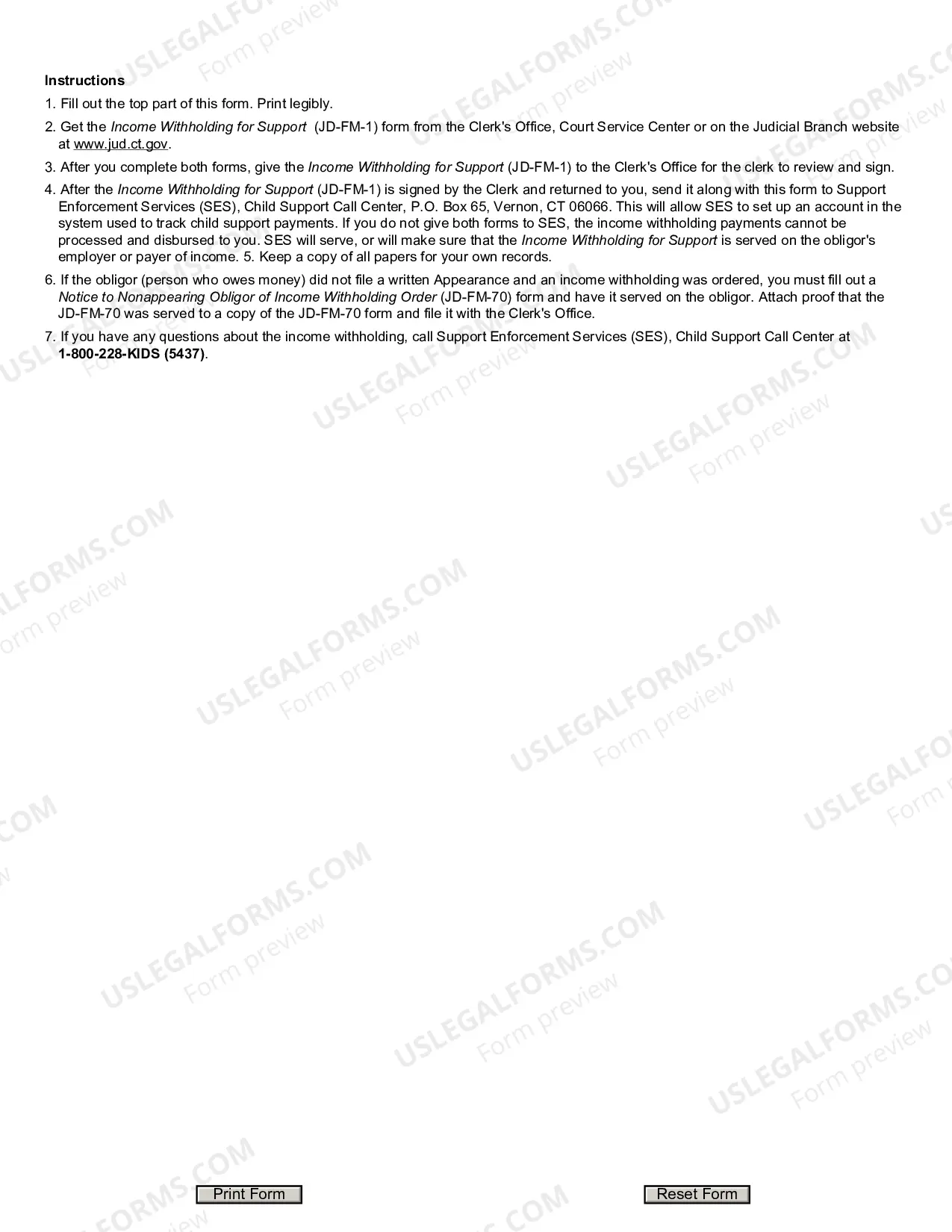 Preview Case Input Record, Non IV-D Income Withholding