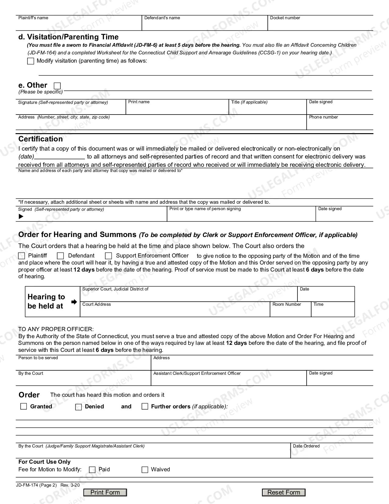Preview Motion for Modification