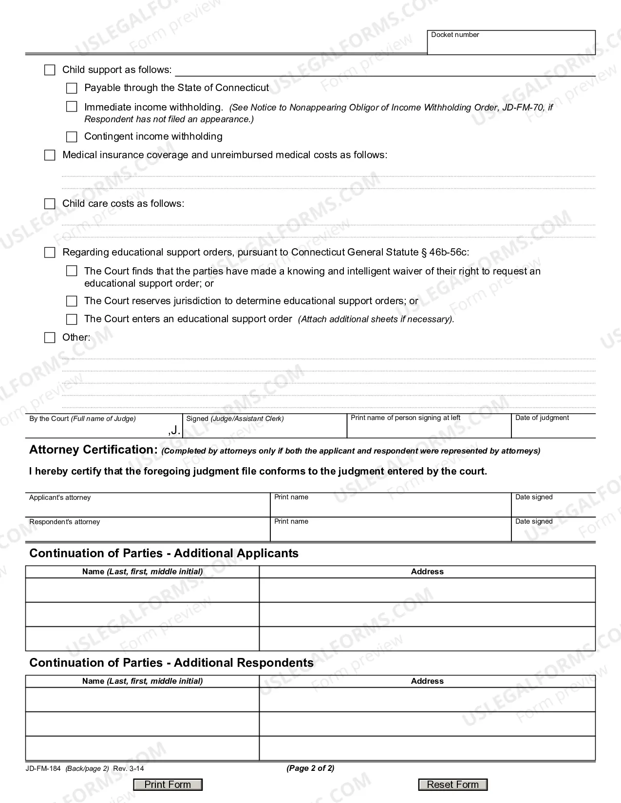Preview Custody/Visitation Judgment