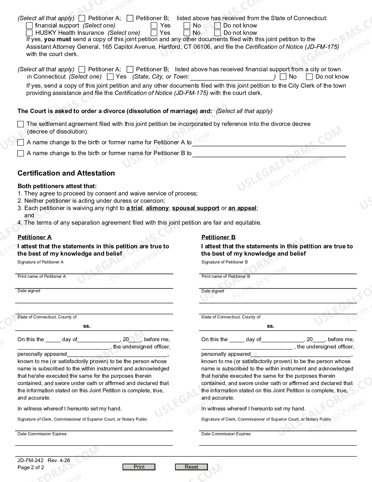 Preview Joint Petition - Nonadversarial Divorce (Dissolution of Marriage)
