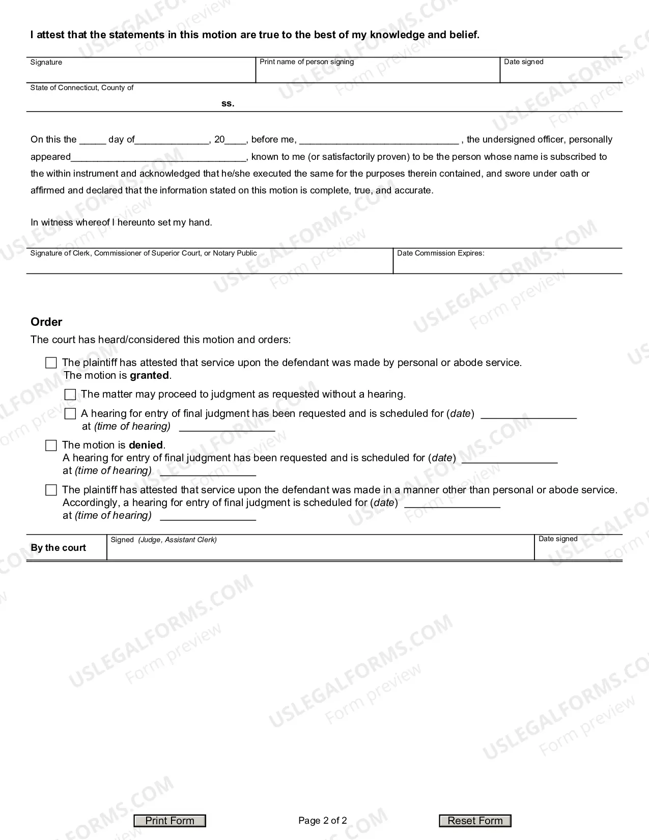 Preview Motion for Entry of Judgment Upon Default of Appearance - Divorce or Legal Separation