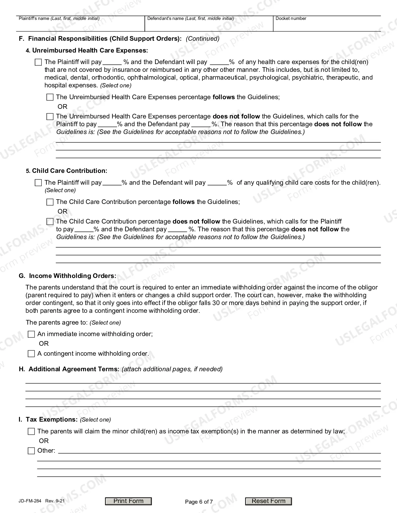 Preview Custody Agreement and Parenting Plan