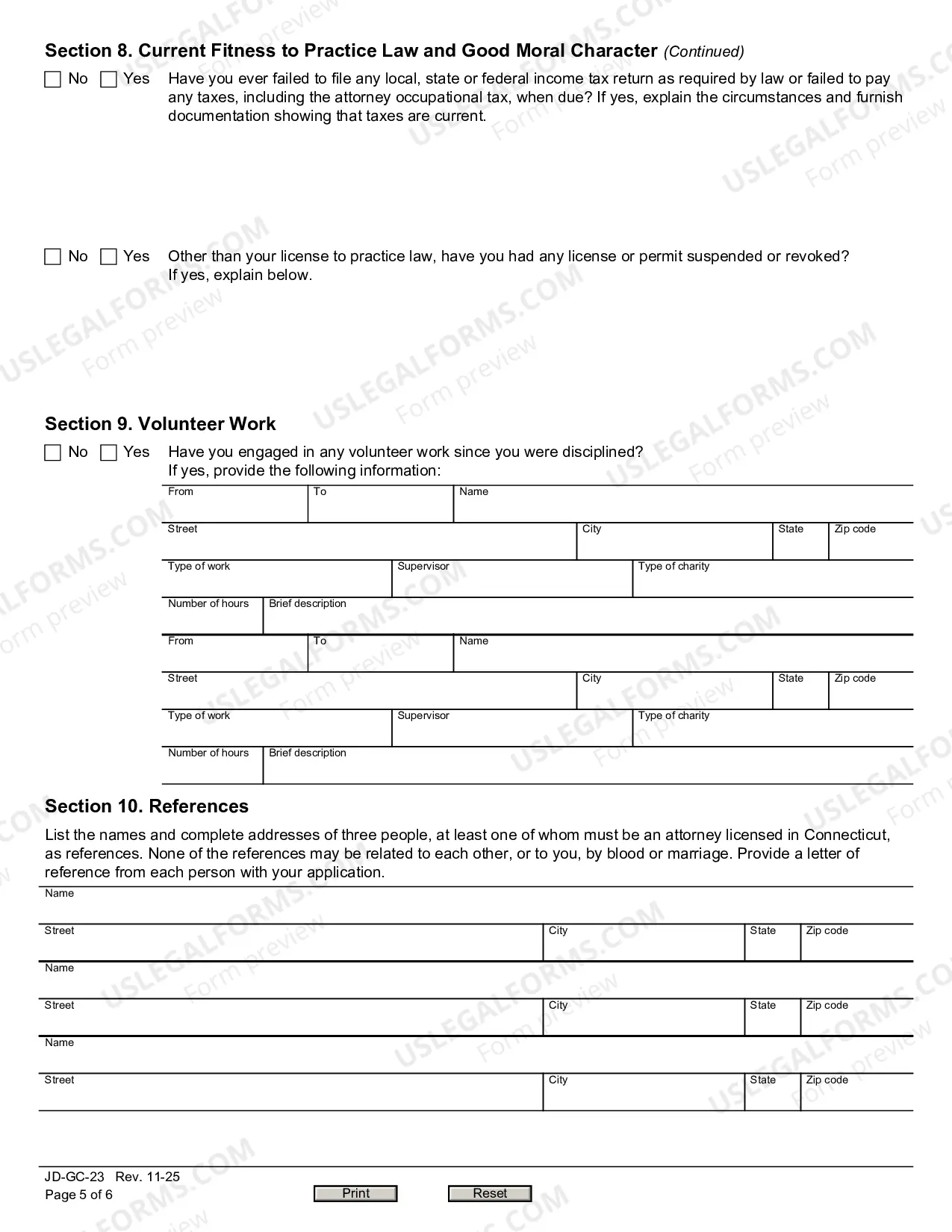 Preview Application For Reinstatement