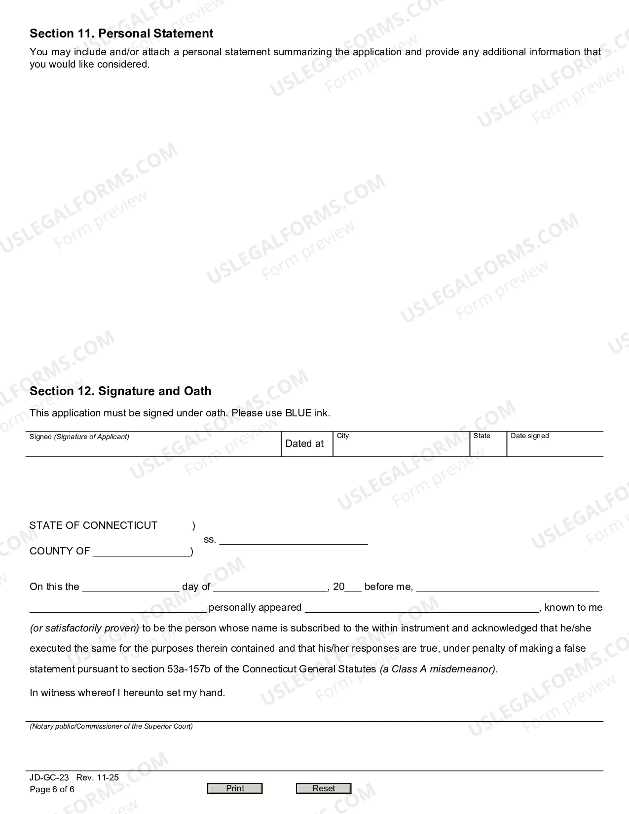 Preview Application For Reinstatement