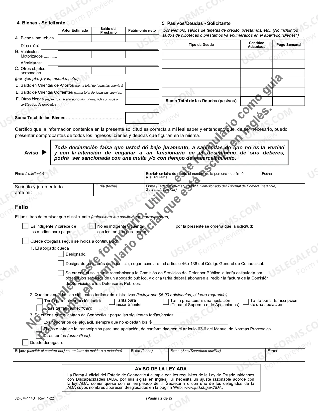 Preview Solicitud de Nombramiento de Abogado de Oficio/Exoneracion del Pago de Aranceles Judiciales Asuntos de Menores