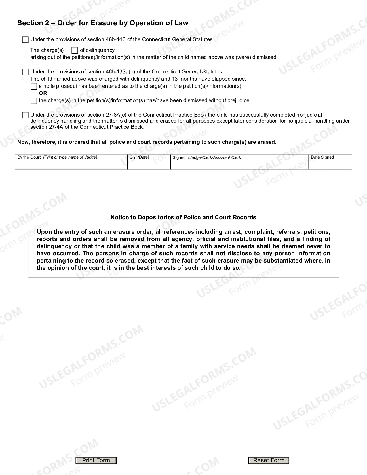 Preview Erasure of Record, Petition/Order