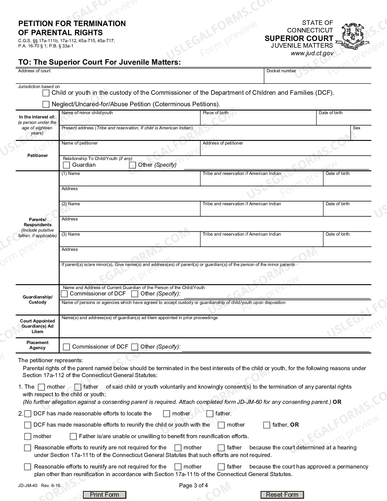 Preview Notice/Summons and Order For Hearing - Termination of Parental Rights