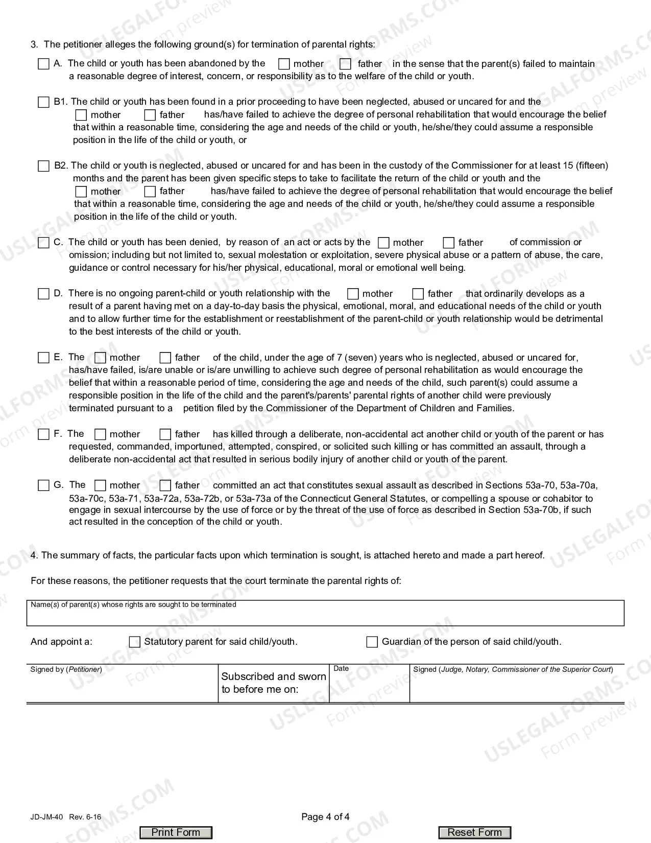 Preview Notice/Summons and Order For Hearing - Termination of Parental Rights