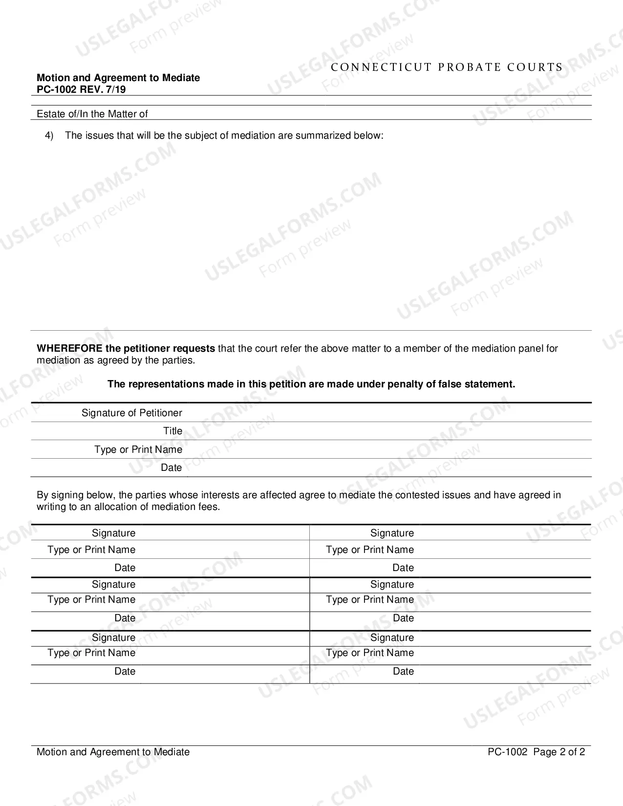 Preview Motion and Agreement to Mediate