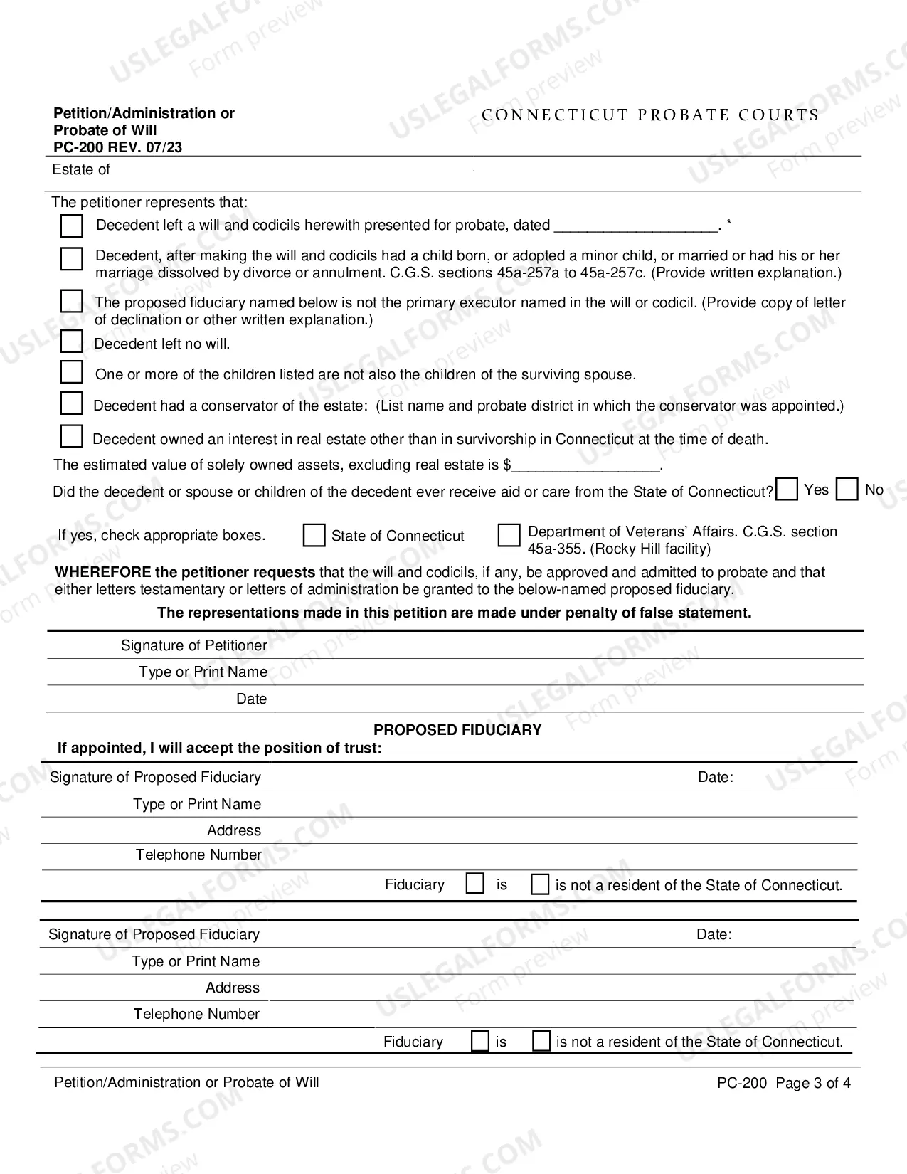 Preview Petition/Administration or Probate of Will