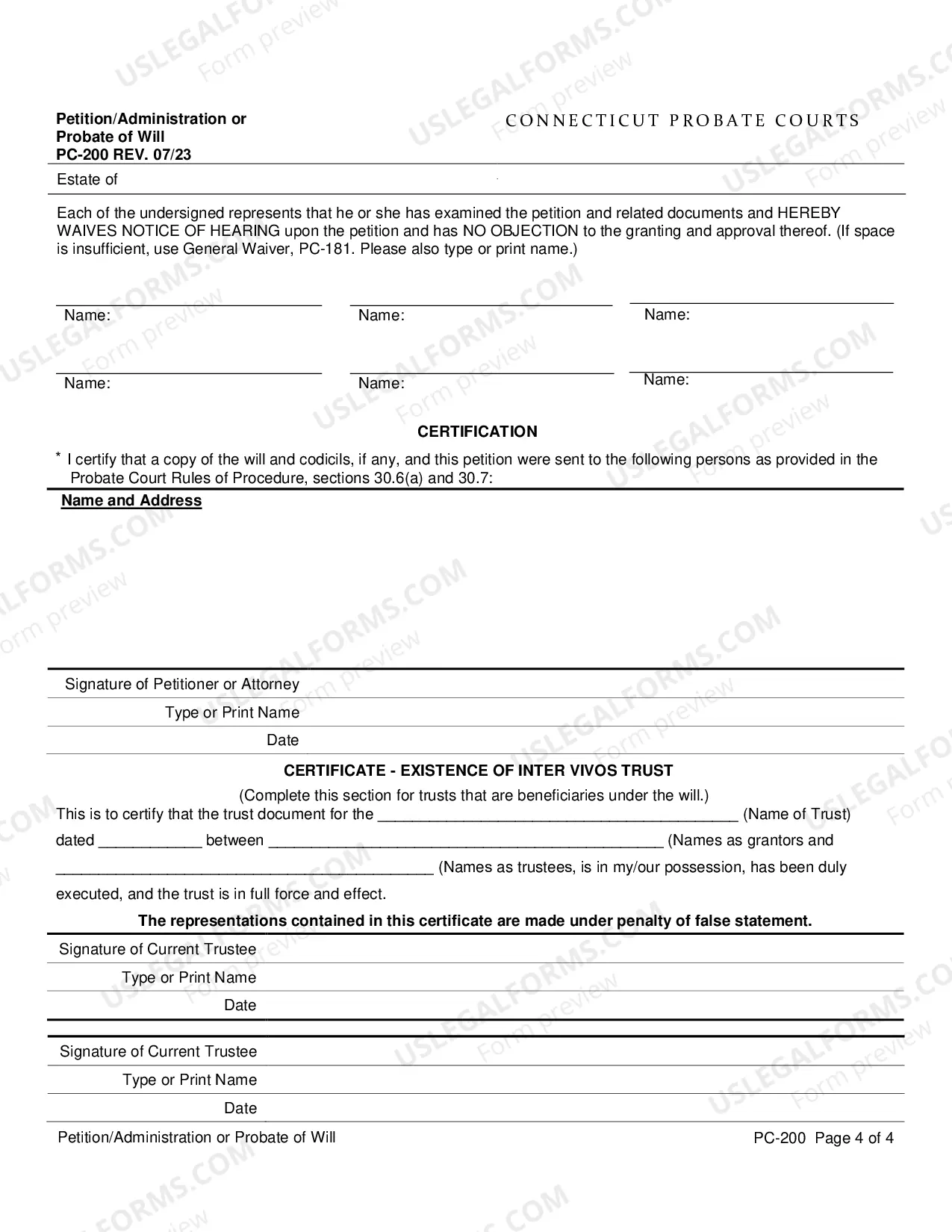 Preview Petition/Administration or Probate of Will
