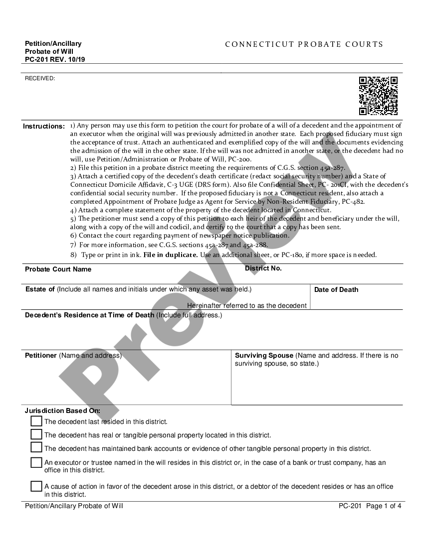 Probate Application With Will Us Legal Forms 5168