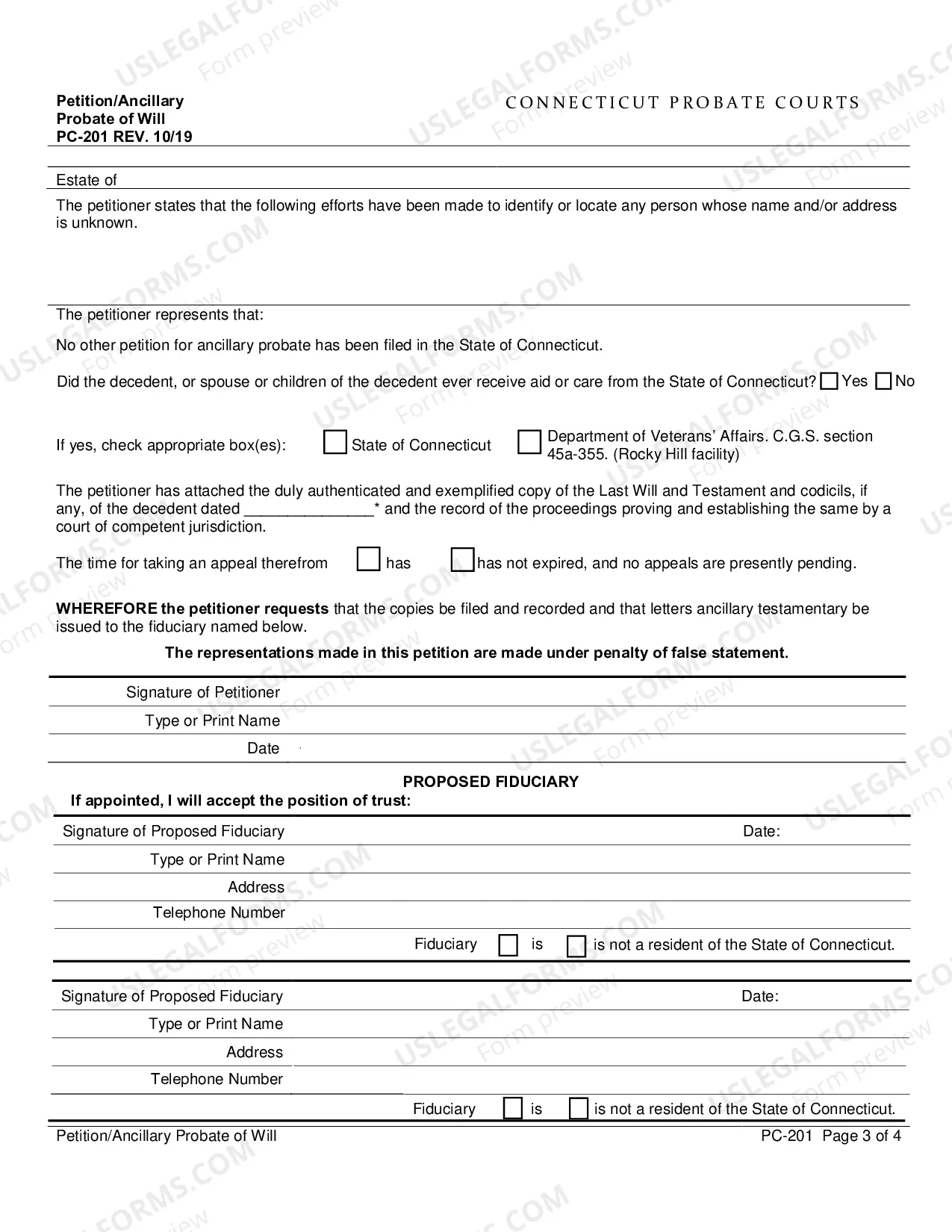 Preview Petition/Ancillary Probate of Will