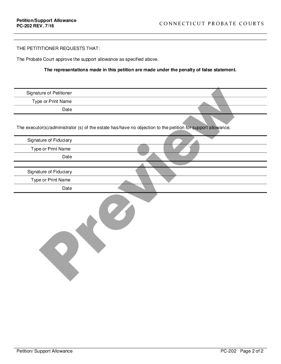 page 1 Application and Decree for Support Allowance preview