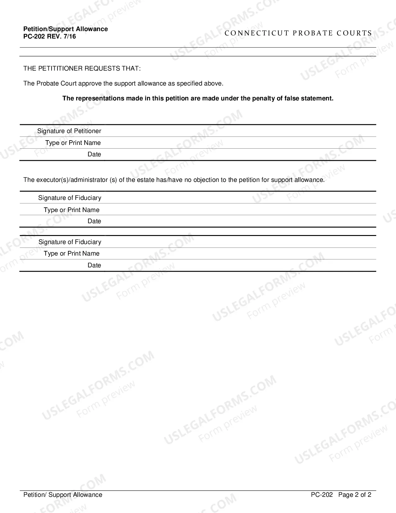 Preview Petition/Support Allowance
