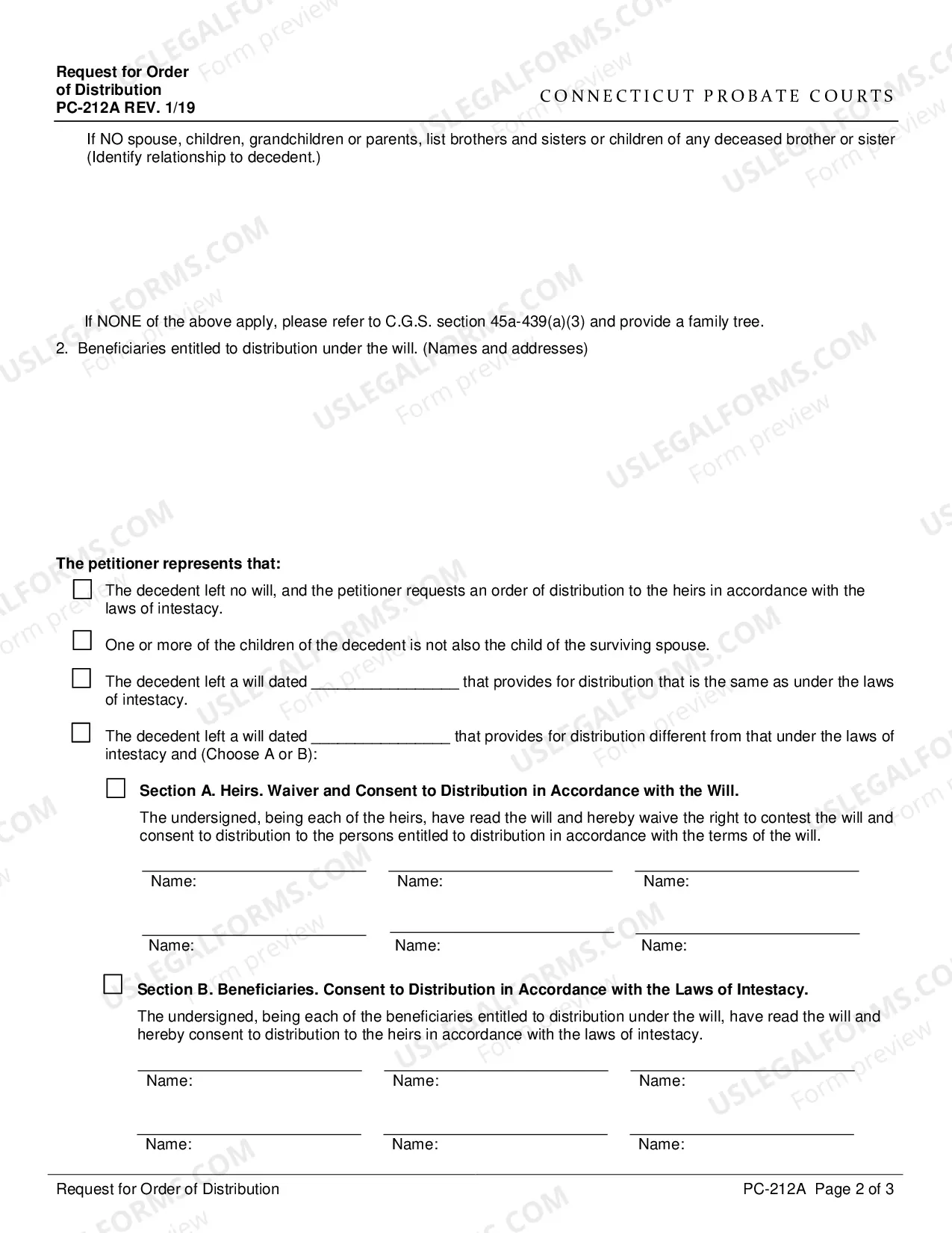 Preview Request for Order of Distribution
