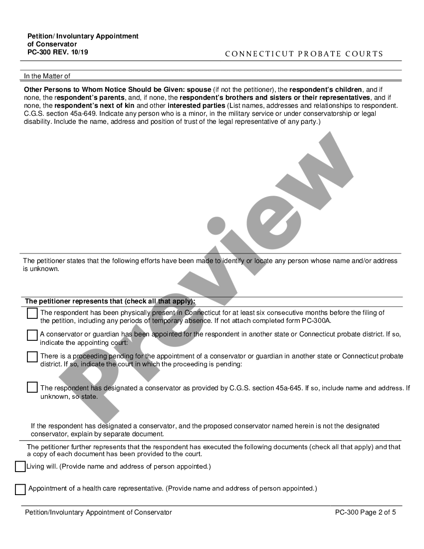 Application Of Conservator Us Legal Forms 8554