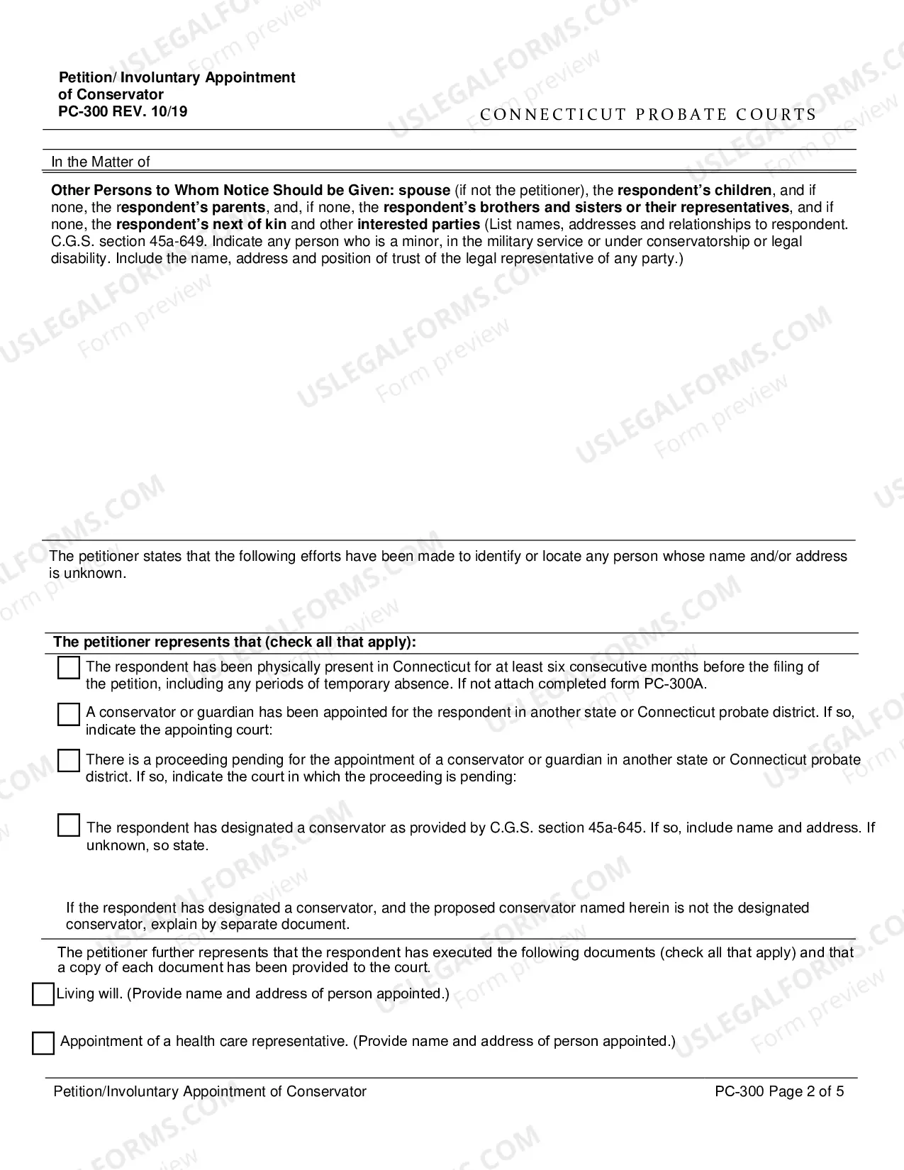 Preview Petition for Appointment of Conservator