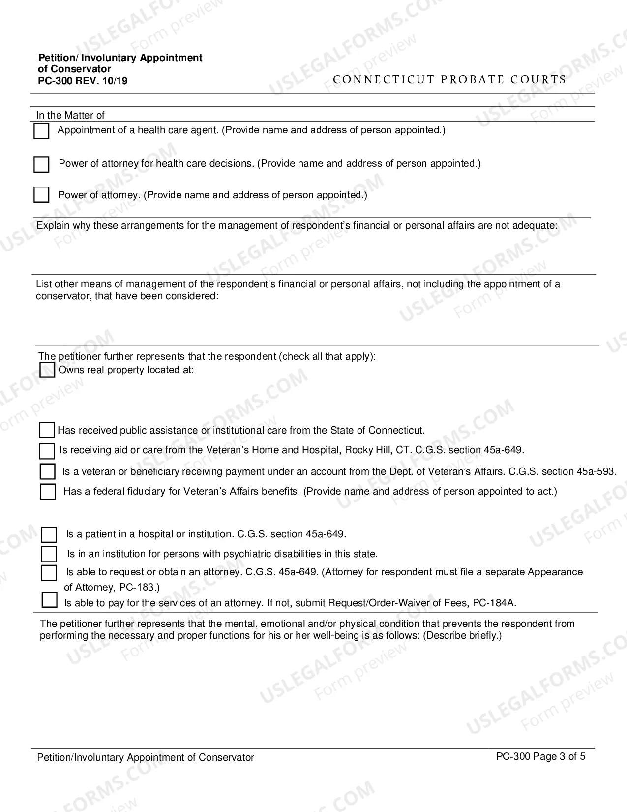 Preview Petition for Appointment of Conservator