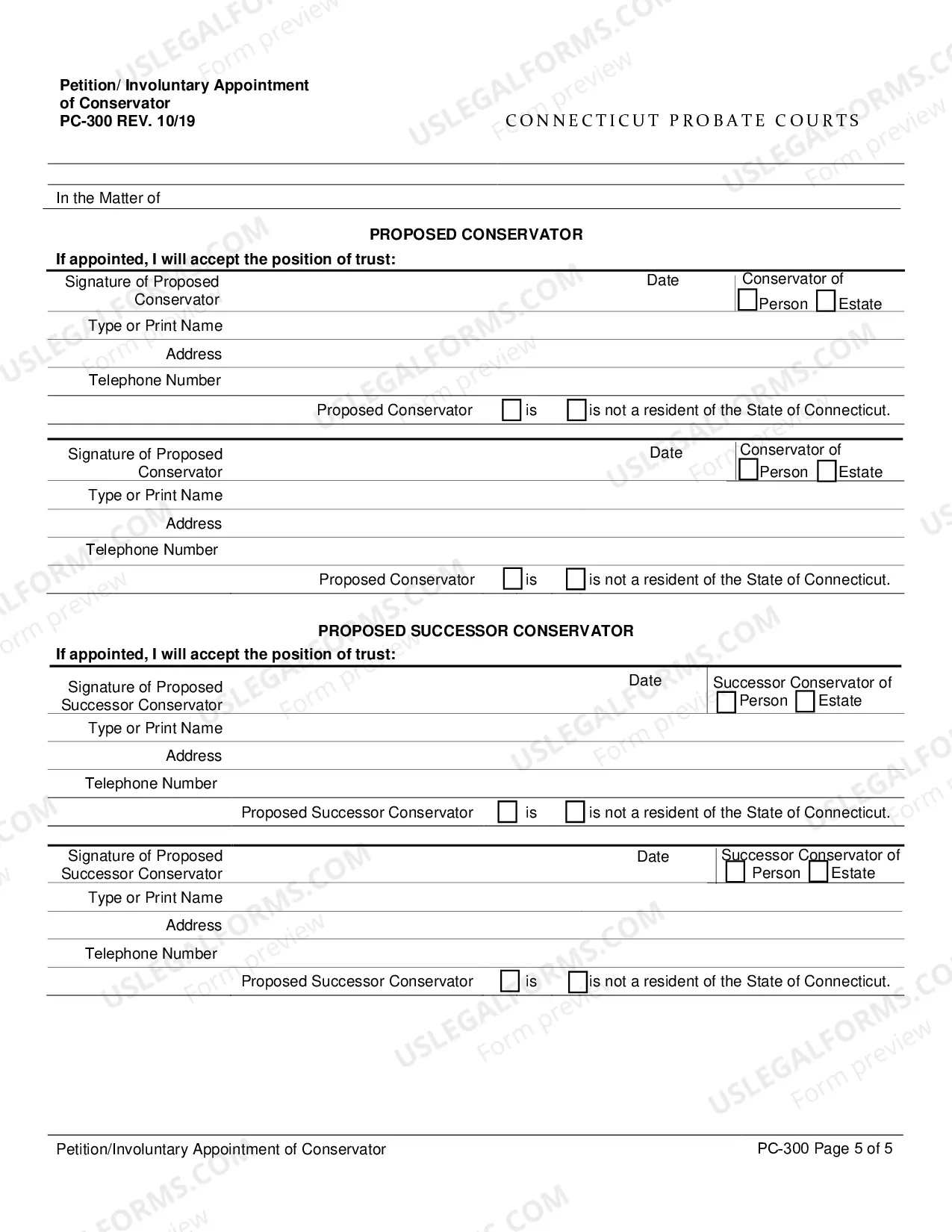 Preview Petition for Appointment of Conservator