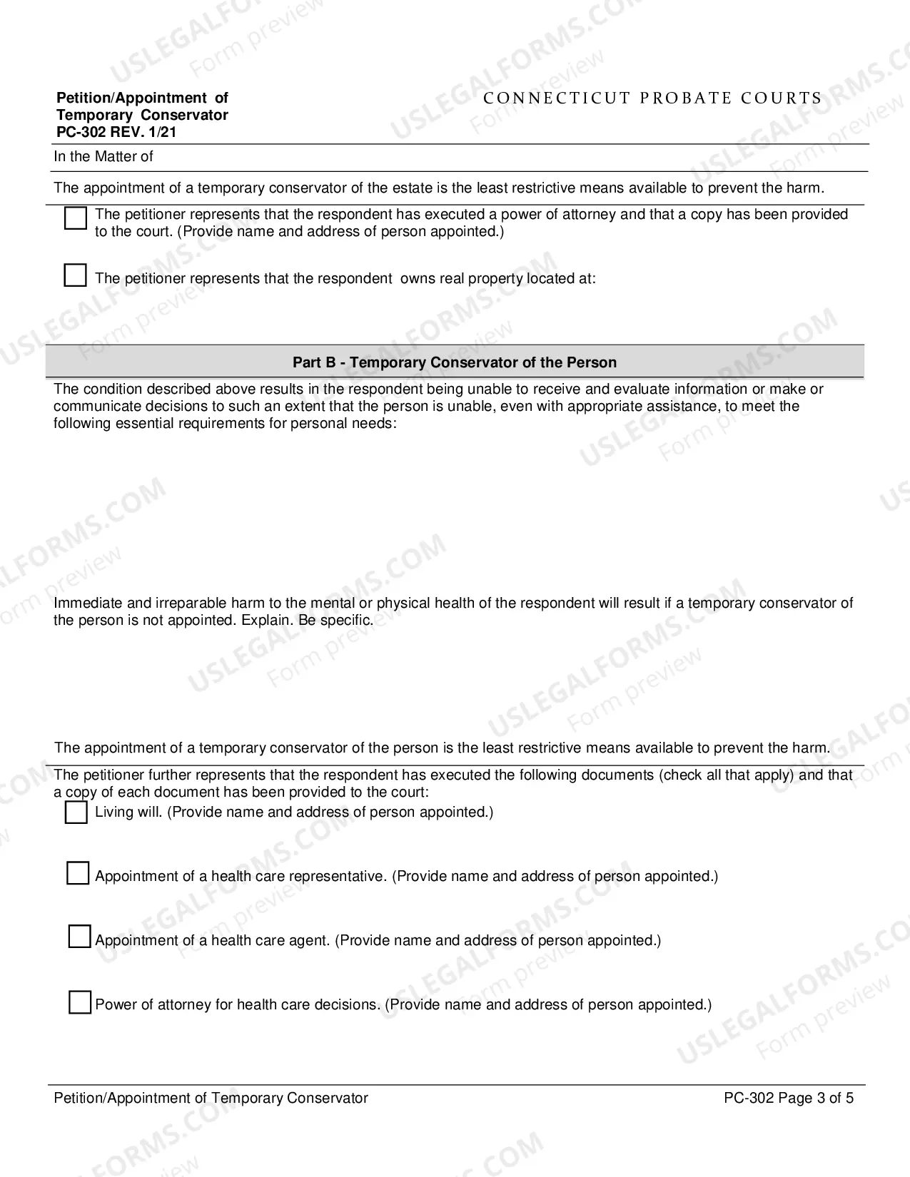 Preview Petition/Appointment of Temporary Conservator