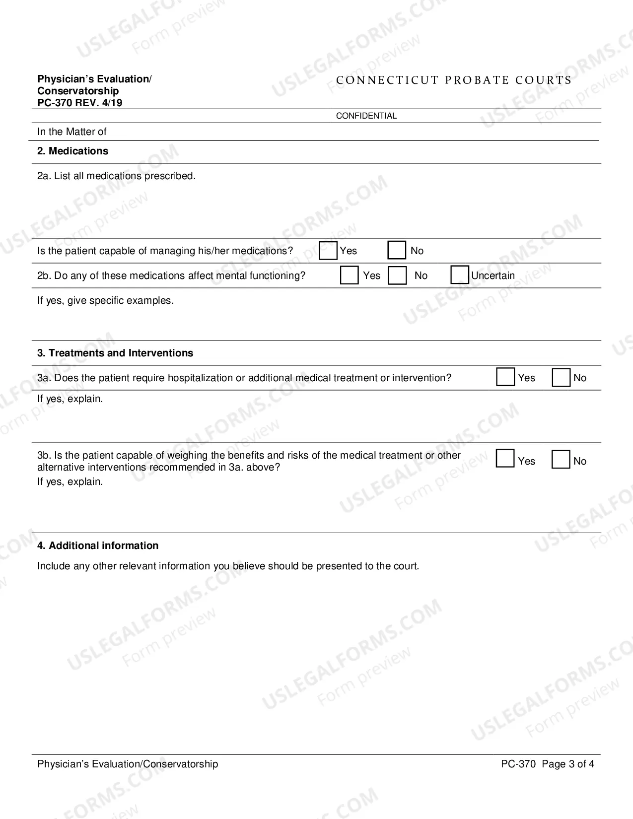 Preview Physician's Evaluation/Conservatorship