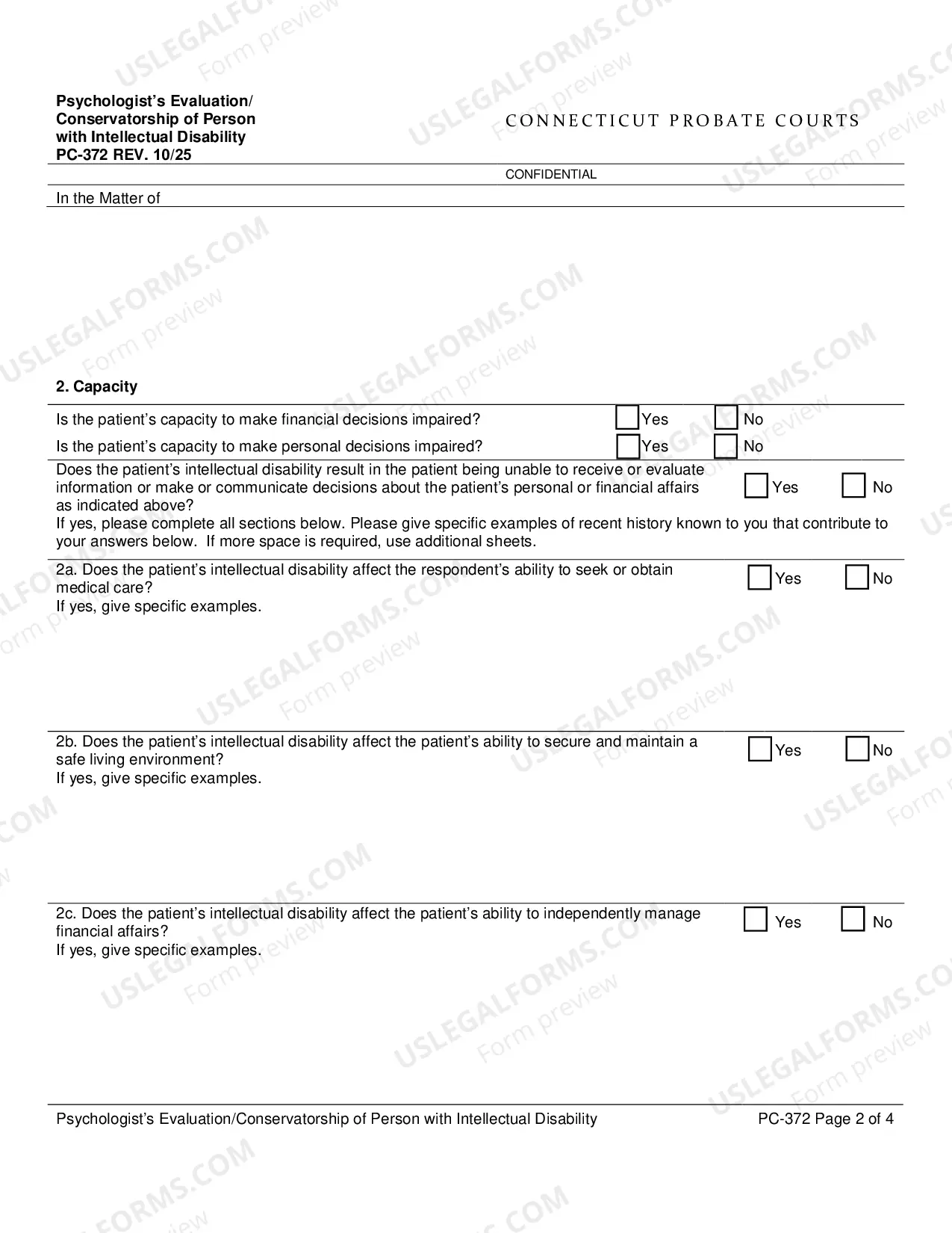 Preview Psychologist's Evaluation/Conservatorship of Person with Intellectual Disability