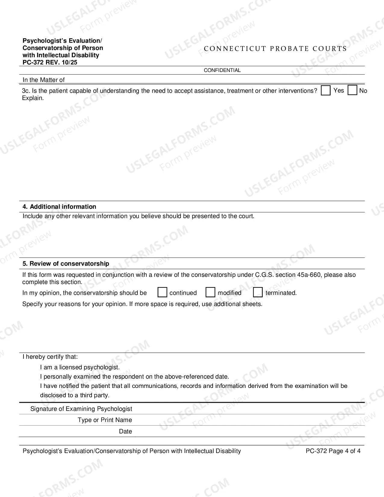 Preview Psychologist's Evaluation/Conservatorship of Person with Intellectual Disability