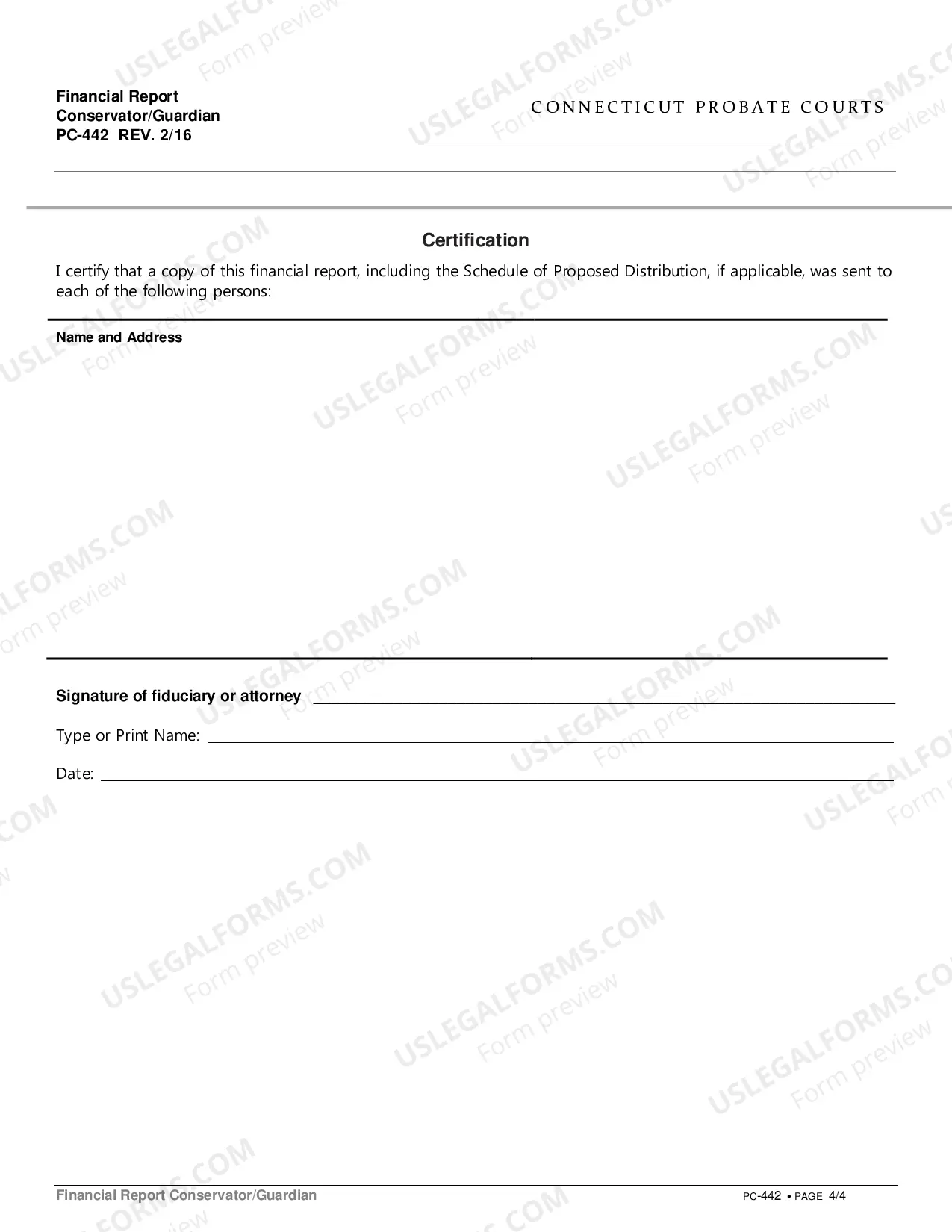 Preview Financial Report Conservator/Guardian