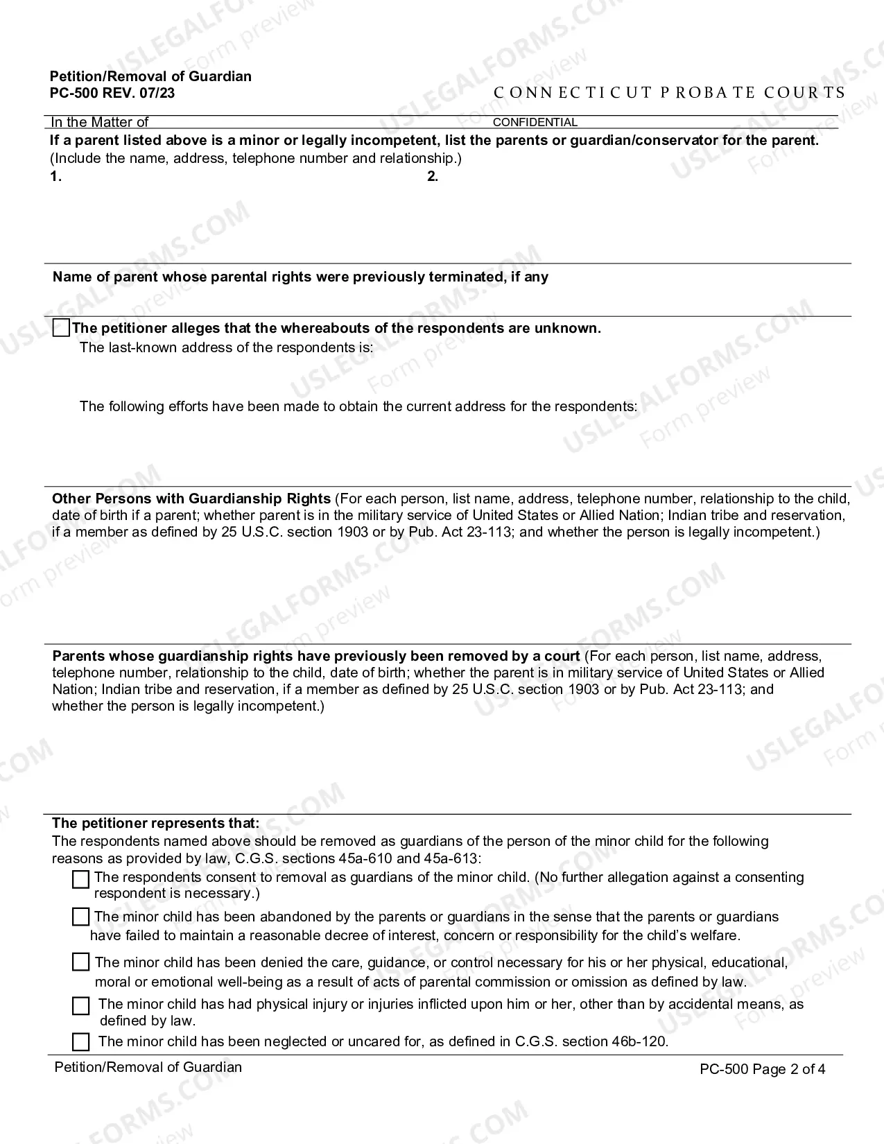 Preview Petition/Removal of Guardian