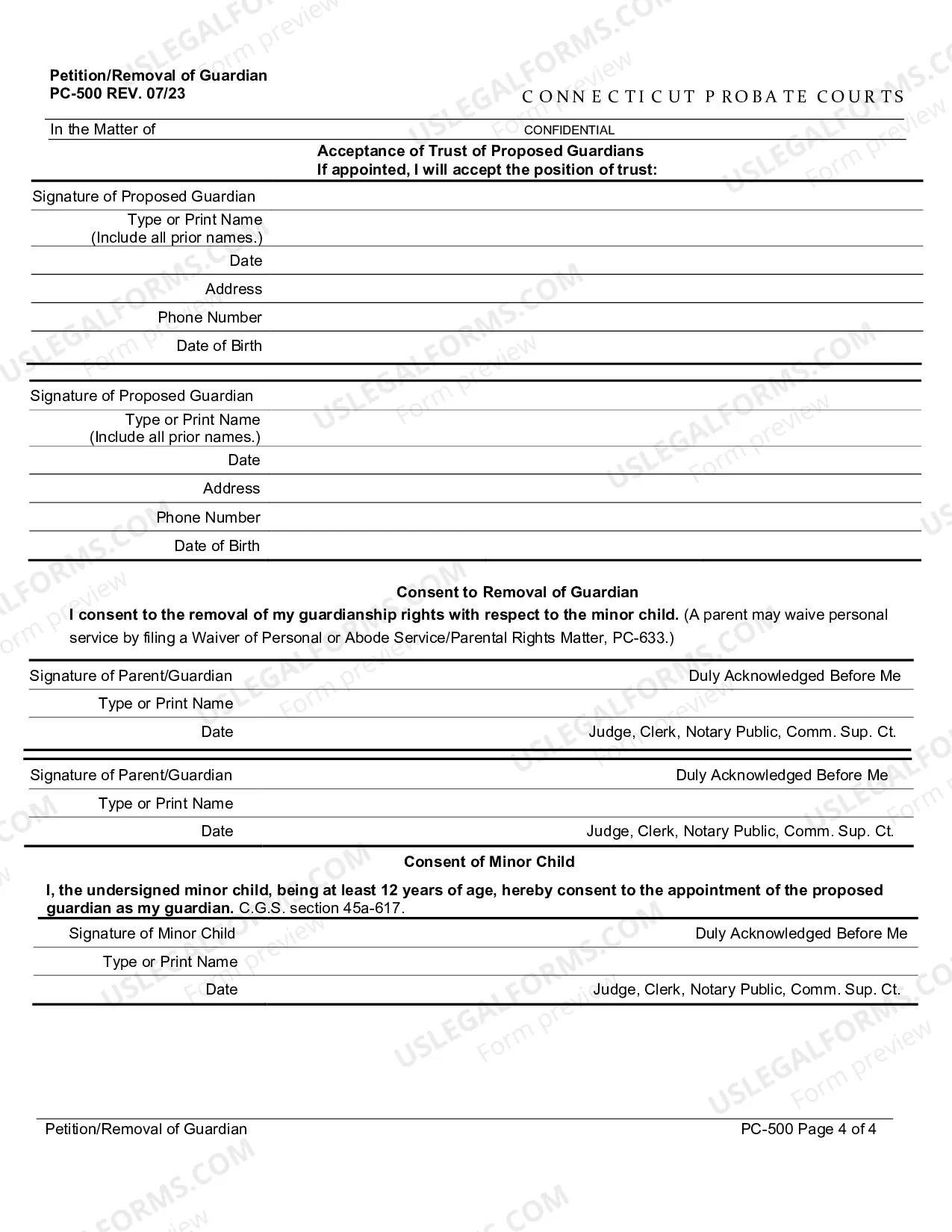 Preview Petition/Removal of Guardian