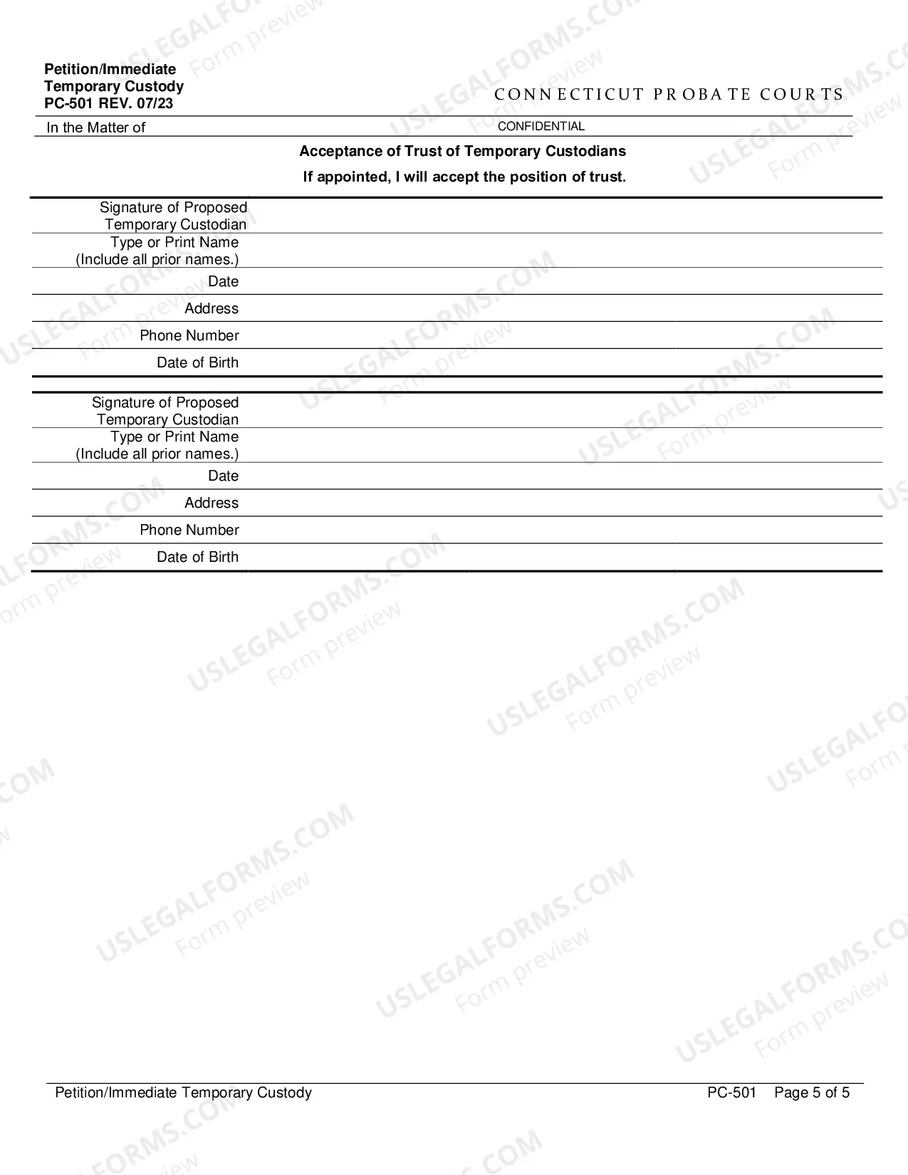Preview Petition/Immediate Temporary Custody