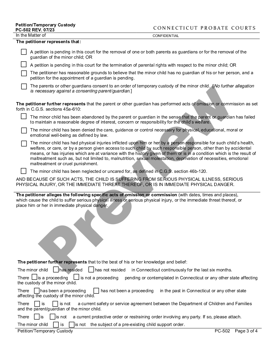 page 2 Application for Temporary Custody preview