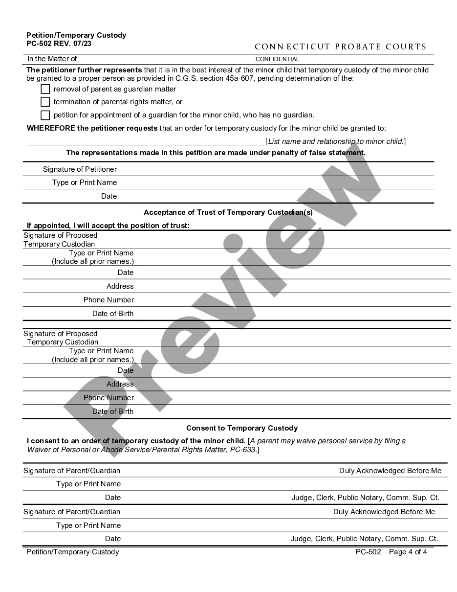 page 3 Application for Temporary Custody preview
